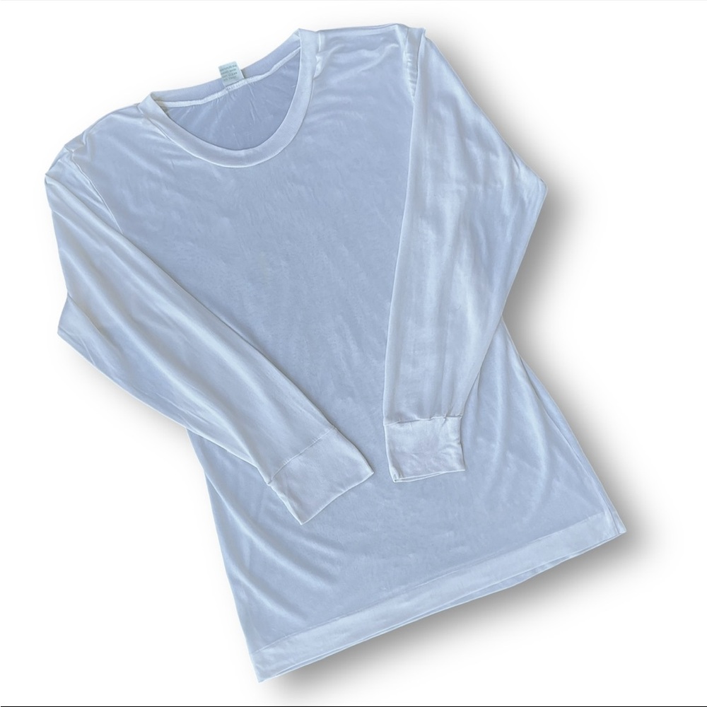 Vintage Women's Long Sleeve Pajama Top - White